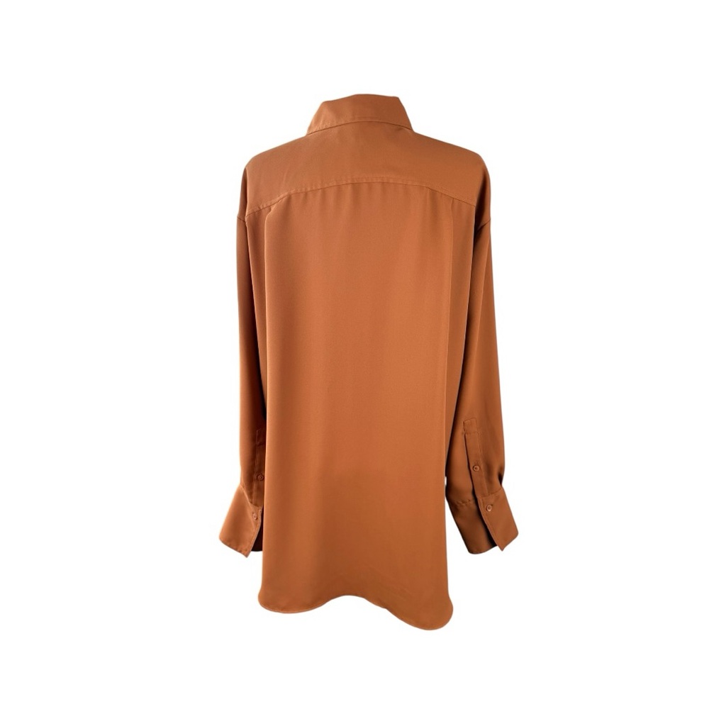 LOFT Rust Orange Button Front Utility Blouse Size… - image 5